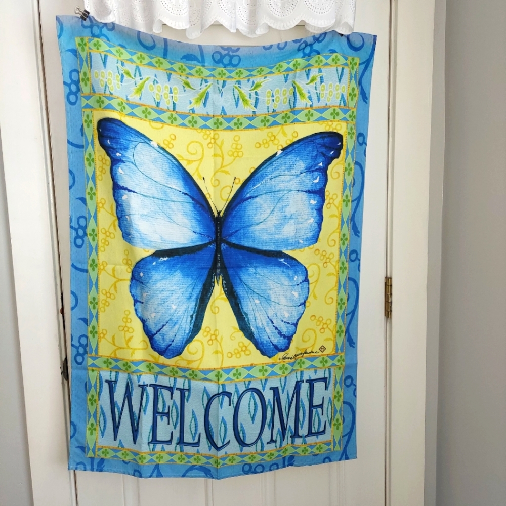 Outdoor Butterfly Flag Welcome New Never Used 40x28"